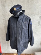 Vintage 90s Netherlands Dutch Police Uniform Cap Visor hat Coat And badges 