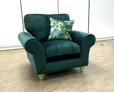 DFS ‘Evelyn' Armchair Forest Green Abbey Velvet Accent Chair BRAND NEW