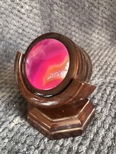 Wood & Pink Agate Geode Coasters On Brazilian Wood Coasters Size 3.5” Set Of 6