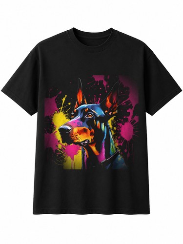 Splatter art doberman circle - splatter,