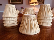 Laura Ashley Small Gold Silk Fenn Pinch Pleated Lampshades 17cm