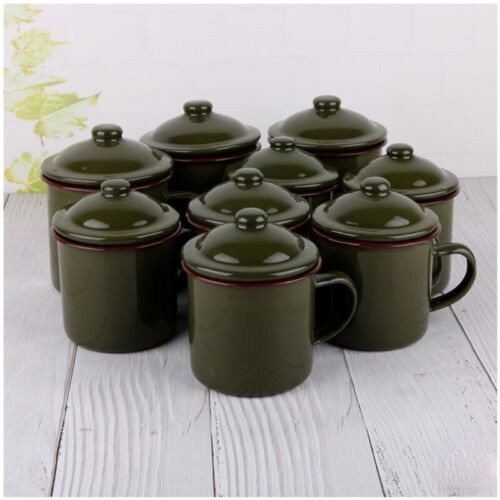 Army green enamel mug - green,