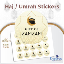 New Design! 20 Elegant Gift of Zam Zam Stickers (3cm) for Party bags Sweet Cones
