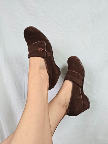 Vintage 1940s brown suede - 1940s,