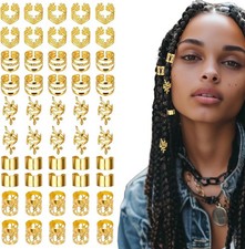 50pcs gold hair beads cuffs - hair,