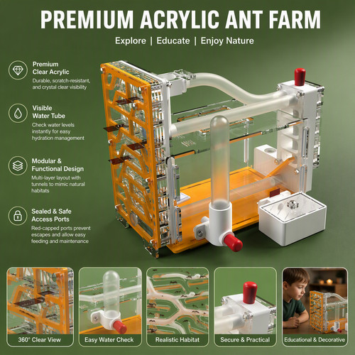 Acrylic ant house - house, farm