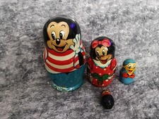 Vintage Disney Wooden Nesting Dolls 4 Pieces Good Condition