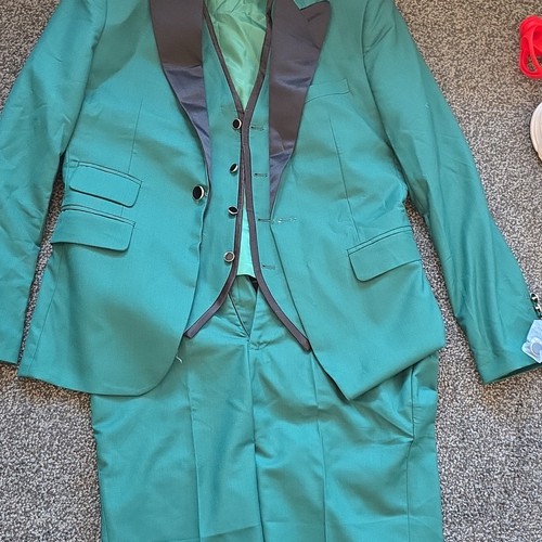 Men green piece suit set - green,
