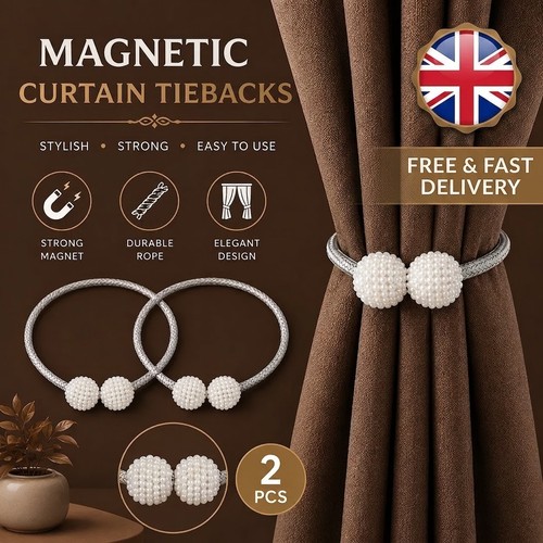 Magnetic curtain tiebacks - magnetic,