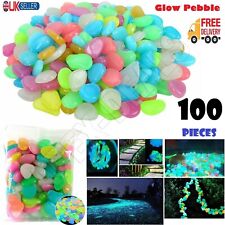 100x Glow in The Dark Pebbles Stones Luminous Garden Walkway Aquarium Fish Tank