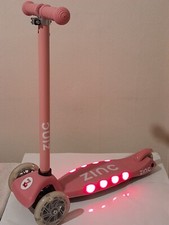 Zinc strobe 3 wheeled light up scooter light up wheels  pink lean steer control
