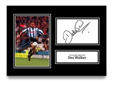 Des Walker Signed A4 Photo Autograph Card Sheffield Wednesday Display + COA