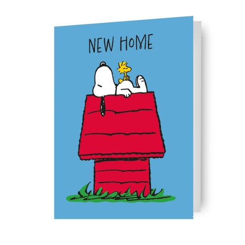 Peanuts snoopy new home card - peanuts,