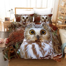 3D Owl Animal Brown Quilt