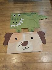 Kirkton House Set Of 2 Childrens Plush Character Pillow Cases Dog Dinosaur GC