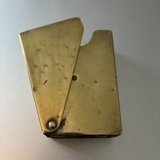 Antique Matchbox Holder In Brass with Hinged Cover