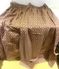 LONG VINTAGE LAURA ASHLEY ALBERT DIAMOND TRELLIS CURTAINS 1.38M DRX 1.72 WD BJ16