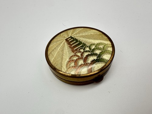 Vintage round gold tone enamel - vintage,