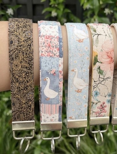 Handmade fabric key fobs - handmade,