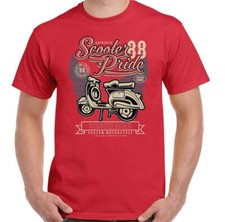 Scooter T-Shirt Mens Funny MOD Lambretta Vespa Paul Weller Bike Logo Top Pride