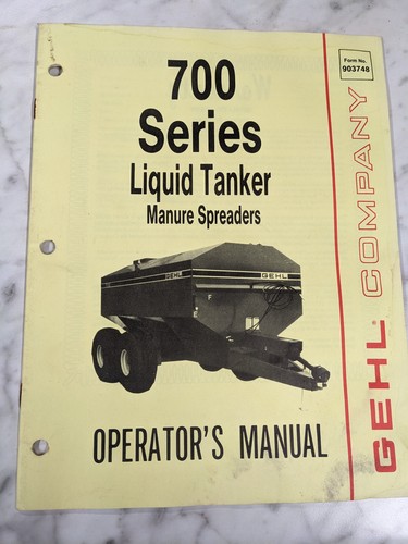 Gehl operator service - gehl, manual