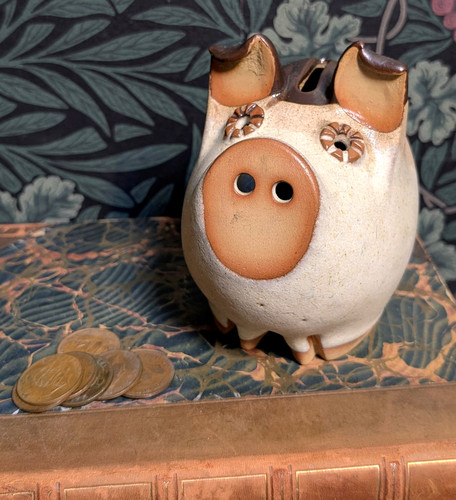 Cute pottery piggy bank - piggy,