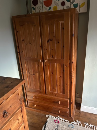 Solid wooden pine wardrobe