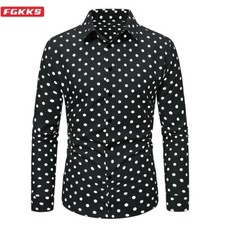 Men's Casual polka dot shirt