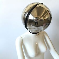 Stainless Steel Ball Helmet Head Hood Slave Mask Locking Collar Bondage BDSM
