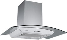 Cookology Curved Glass Cooker Hood 70cm Extractor Fan - S/Steel CGL700SS/A