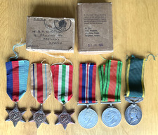 WW2 Africa Italy Star Medal Group Territorial Efficiency Medal Spr Eldridge RE