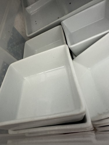 West elm white square bowls - white,