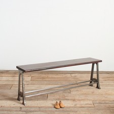 Antique Vintage School Vintage Locker Room Storage Bench - Large