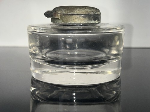 Antique glass inkwell - glass, hand