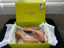 Ted Baker Designer Ladies High Heel Leather Shoes - camel/Tan - Size 5