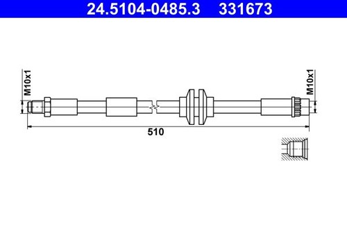 Brake hose for renault - for, twingo