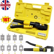 8 Dies 16 Ton Hydraulic Crimper Wire Battery Cable Lug Terminal Crimping Tool UK