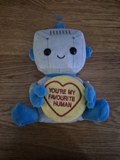 Plush 8 Inch Robot Love Hearts  Sweets Says You're My Favourite Human