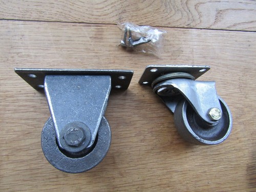 Cast iron castor - cast,