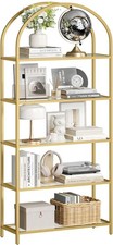 5-Tier Gold Arched Glass Shelf