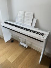 Yamaha P-125 White 88-Key Digital Piano with Pedal Unit and Wooden Stand