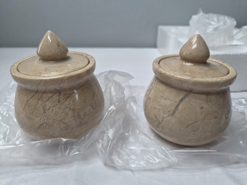 Marble salt cellar and pepper - salt,