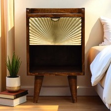 Gold Sunrise Bedside Table Art