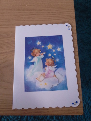 Angels christmas card handmade - angels,