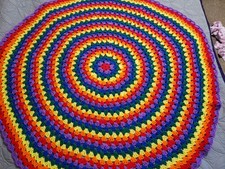 round rainbow hand crochet