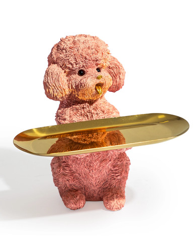 Pink poodle sculpture - pink,