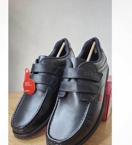 Kickers fragma black leather - black,