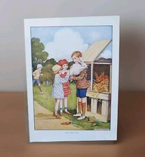 1930s Pet Rabbit Hutch Children's Bunny Rabbits Book Print Picture Lithograph