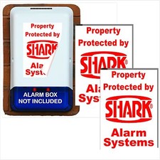 2 x Burglar Alarm Bell Box Stickers-Signs-Security Solutions-Portrait Designs