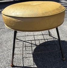 Vintage MCM Upholstered Stool